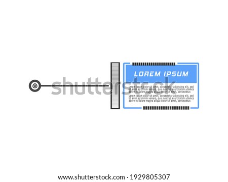 Digital callouts, footnotes. Layout for links and digital information. Source for advertising. Set of HUD. Vector illustration. Futuristic hud frame red and blue png.	