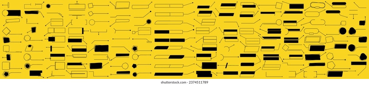 Digital callouts layout template. Callout bar label and source for advertising. Vector elements