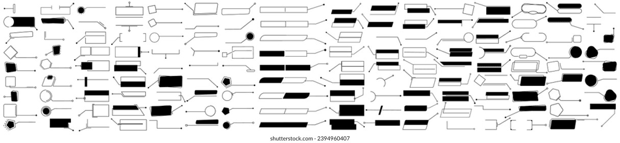 Digital callouts layout template. Callout bar label and source for advertising. Vector elements