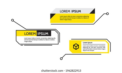 Digital callouts, titles frame text, HUD . Set of templates, modern banners, presentation isolated. Vector design of title bar for infographics, advertising, video production.