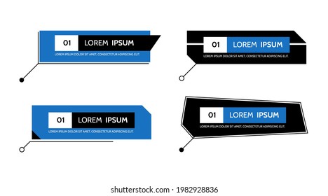 Digitale Kallouts, Titel Rahmentext, HUD . Set von Vorlagen, modernen Bannern, Präsentation einzeln. Vektordesign der Titelleiste für Infografiken, Werbung, Videoproduktion.