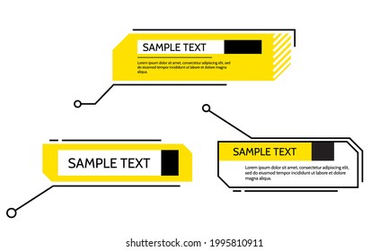 Digital callouts, titles frame text, HUD . Set of templates, modern banners, presentation isolated. Vector design of title bar for infographics, advertising, video production.