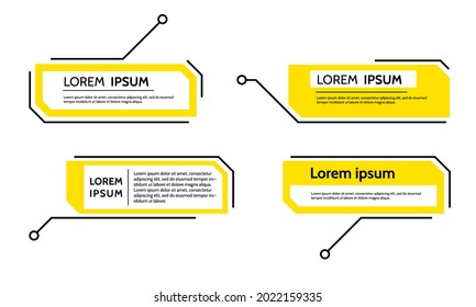 Digital Callouts, Titles Frame Text, HUD . Set Of Templates, Modern Banners, Presentation Isolated. Vector Design Of Title Bar For Infographics, Advertising, Video Production.