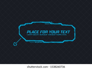 Digital callouts titles. HUD Futuristic Elements Set With Call Outs Communication And Arrow Bars Include. Layout element for web, brochure, presentation or infographics. Interface elements HUD, UI, GU