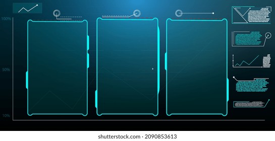 Digital callouts titles. HUD UI GUI futuristic user interface screen elements set. High tech screen for video game. Sci-fi concept design.	