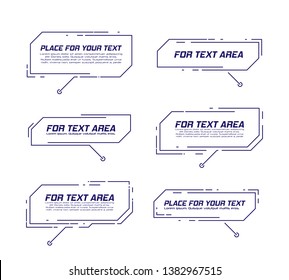 Digitale Kallout Titel. Set von HUD futuristic sci fi Rahmen Vorlage. Layout-Element für Web, Broschüre, Präsentation oder Infografiken.