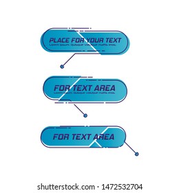 Digital callouts titles. Set of HUD futuristic sci fi frame template. Layout element for web, brochure, presentation or infographics.
