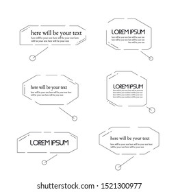 Digital callouts titles. Set of HUD futuristic sci-fi frame template. Layout element for web, brochure, presentation or infographic. Beautiful banner.