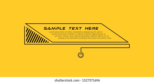 Digital callouts titles. Set of HUD futuristic sci fi frame template. Layout element for web, brochure,  infographics. Modern banners of lower third for presentation isolated on yellow. Vector