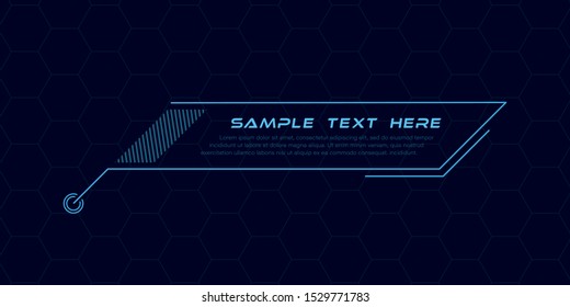 Digital callouts titles. Set of HUD futuristic sci fi frame template. Layout element for web, brochure,  infographics. Modern banners of lower third for presentation isolated on blue. Vector
