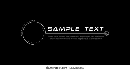 Digital callouts titles. Set of HUD futuristic sci fi frame template. Layout element for web, brochure,  infographics. Modern banners of lower third for presentation isolated on black. Vector