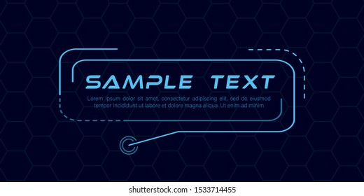 Digital callouts titles. Set of HUD futuristic sci fi frame template. Layout element for web, brochure,  infographics. Modern banners of lower third for presentation isolated on blue. Vector