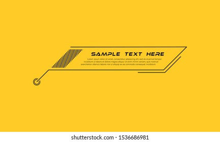 Digital callouts titles. Set of HUD futuristic sci fi frame template. Layout element for web, brochure,  infographics. Modern banners of lower third for presentation isolated on yellow. Vector