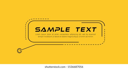 Digital callouts titles. Set of HUD futuristic sci fi frame template. Layout element for web, brochure,  infographics. Modern banners of lower third for presentation isolated on yellow. Vector