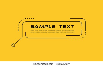 Digital callouts titles. Set of HUD futuristic sci fi frame template. Layout element for web, brochure,  infographics. Modern banners of lower third for presentation isolated on yellow. Vector
