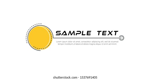 Digital callouts titles. Set of HUD futuristic sci fi frame template. Layout element for web, brochure,  infographics. Modern banners of lower third for presentation isolated on yellow. Vector