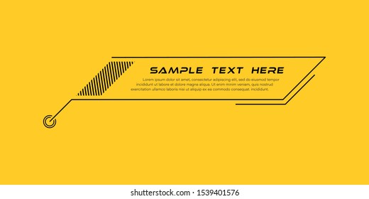 Digital callouts titles. Set of HUD futuristic sci fi frame template. Layout element for web, brochure,  infographics. Modern banners of lower third for presentation isolated on yellow. Vector