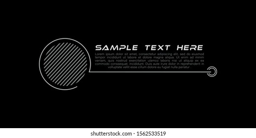 Digital callouts titles. Set of HUD futuristic sci fi frame template. Layout element for web, brochure,  infographics. Modern banners of lower third for presentation isolated on black. Vector