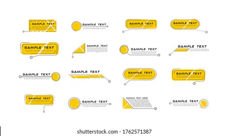 Digital callouts titles. Set of HUD futuristic sci fi frame template. Layout element for web, brochure,  infographics. Modern banners of lower third for presentation isolated on white. Vector