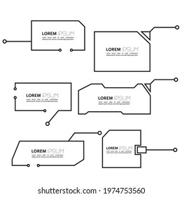 Digital callouts titles. Set of vector templates, modern banners of lower third.