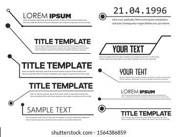 Digital callouts titles. Vector templates, banners