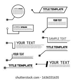 Digital callouts titles. Vector templates, banners