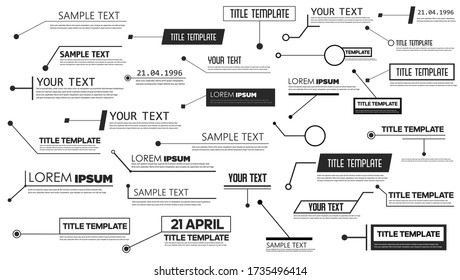 Digital callouts titles. Vector templates, banners