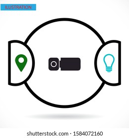 Digital camcorder icon. Vector EPS 10. Camcorder. Camera for shooting videos Flat Design. Stylish flat work.