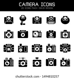 digital camera, and action camera icons set