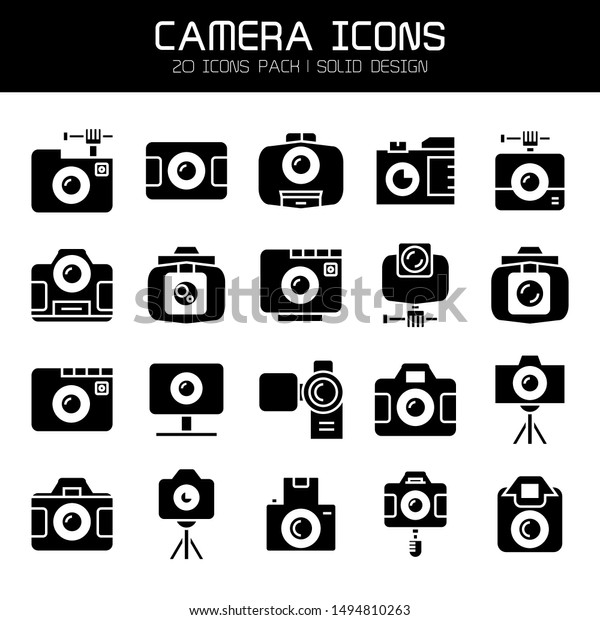 Digital Camera Action Camera Icons Set Stock Vector Royalty Free 1494810263