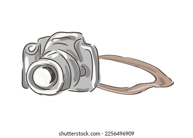 digital camera, cartoon vector and illustration, isolated on white background.
