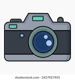 Digital camera cartoon vector isolated