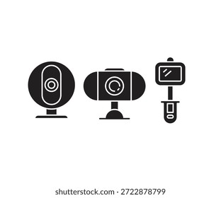 digital camera and cctv icons set vector illustration