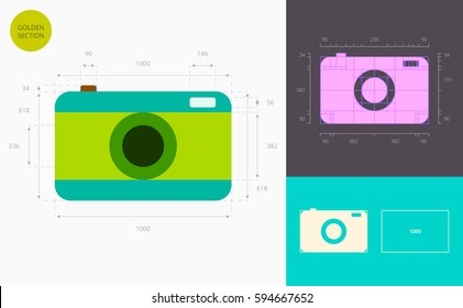 digital camera color icon (golden section)