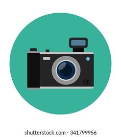 Digital Camera Colored Vector Icon 