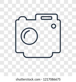 Digital Camera concept vector linear icon isolated on transparent background, Digital Camera concept transparency concept in outline style