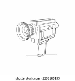 digital camera continuous line design white background