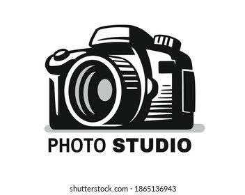 digital camera drawn in logo style for your project
