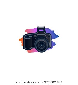 digital camera drawn in logo style