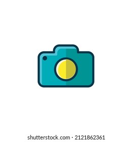 digital camera flat design, sign and symbol