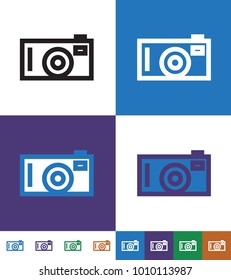 Digital Camera Flat minimal icon vector