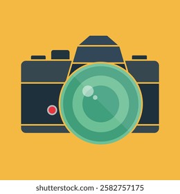 digital camera flat vector design illustration