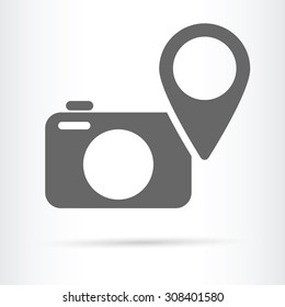digital camera geo targeting icon vector illustration