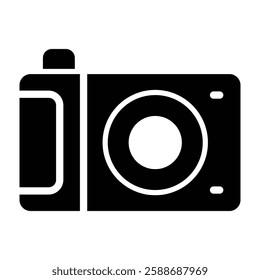 Digital Camera Glyph Icon Design For Personal And Commercial Use