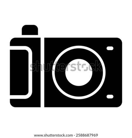 Digital Camera Glyph Icon Design For Personal And Commercial Use