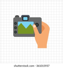 Digital camera in human hand