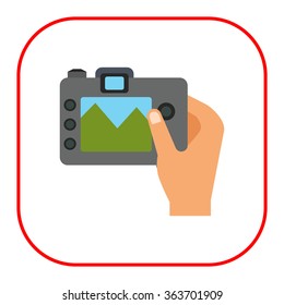 Digital camera in human hand