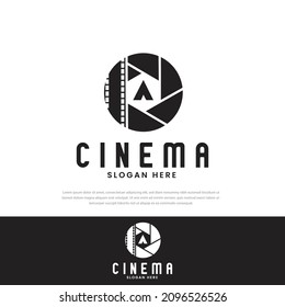 Plantilla de diseño del logotipo de la cámara digital, símbolo, ilustración