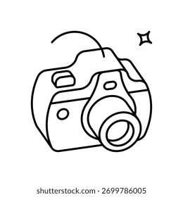 Ícone de câmera digital limpo e ilustração vetorial moderna