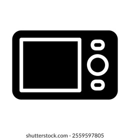 Digital camera icon. Concept of photography, technology, and electronics.